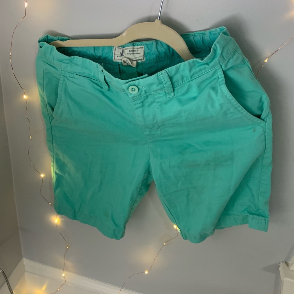 Green kids shorts